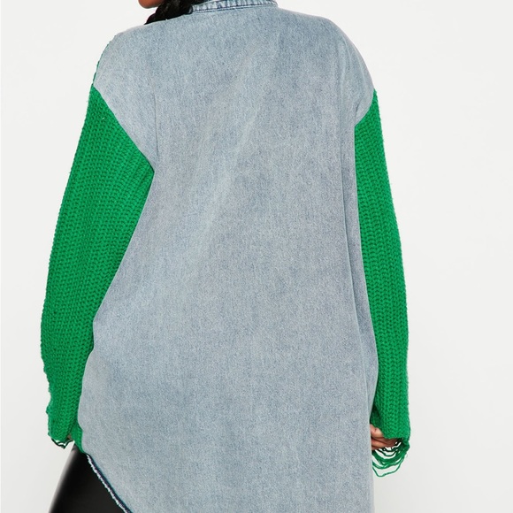 🌹Distressed Denim Shacket🌹 - Picture 2 of 4